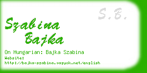 szabina bajka business card